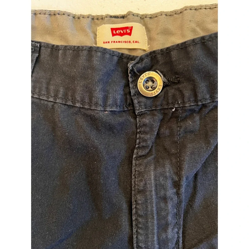 Levi's Cargo Shorts Twill Utility Workwear Casual Everyday Black‎ W32 FLAW